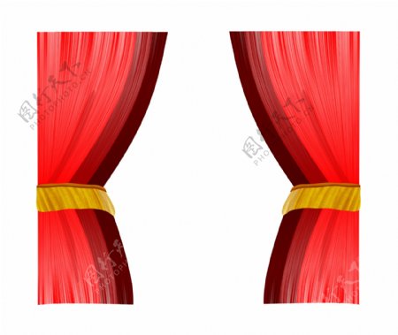 手绘舞台的帷幕插画