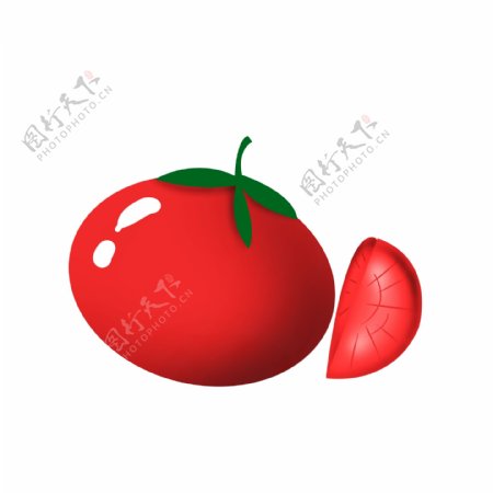 手绘卡通红色番茄西红柿