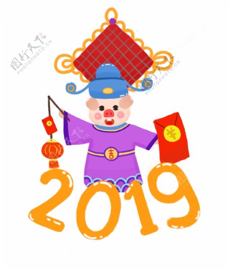 2019春节猪年财神恭贺新春
