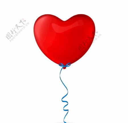 红色爱心气球矢量素材