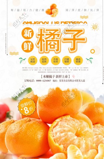 新鲜橘子海报设计