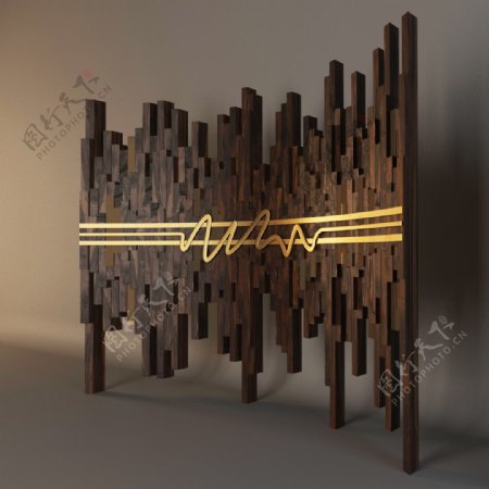 木质创意艺术挂件3d模型