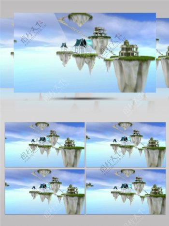漂浮城堡高清视频素材