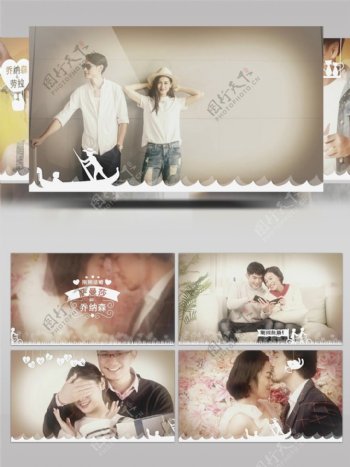 恋人婚礼情人节周年纪念浪漫相册AE模板