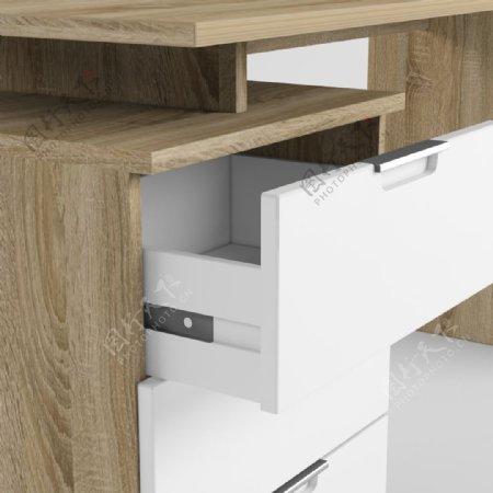 木质简约实用书桌3d模型
