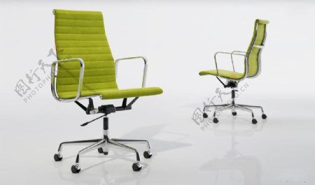 绿色简约滑轮座椅3d模型