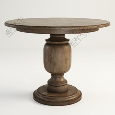 欧式古典木质圆桌