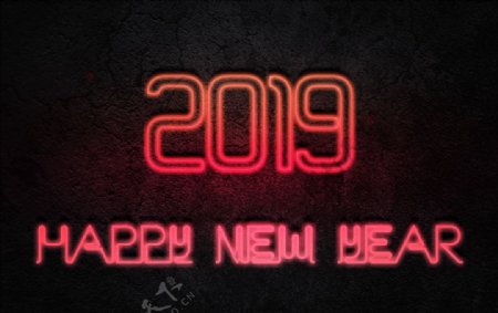 2019新年霓虹灯3D个性艺术