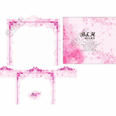 粉色樱花婚礼素材图片