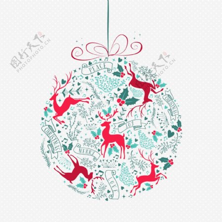 可爱圣诞麋鹿装饰图案