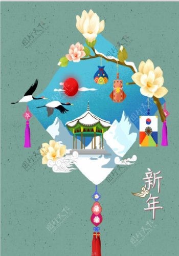 2019年春节创意插画