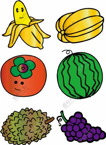 各种颜色水果元素可商用