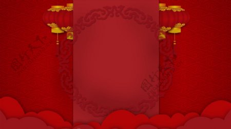 红金喜庆大气喜迎新年节日背景设计