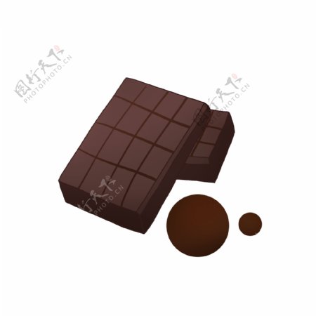 手绘两块巧克力甜品可商用