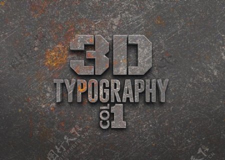 3d字体金属效果海报字体