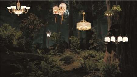 森林灯具海报