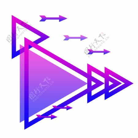 科技感蓝紫色渐变三角形边框可商用