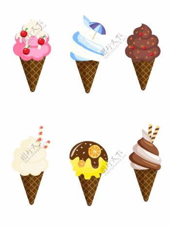 冰淇凌甜品食物夏季卡通冰棒元素