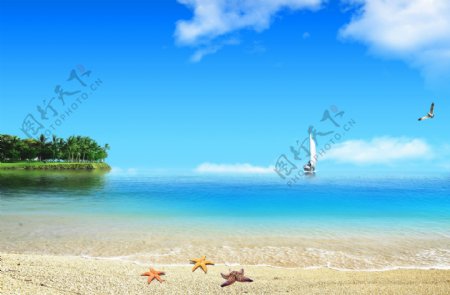 沙滩海岸背景图