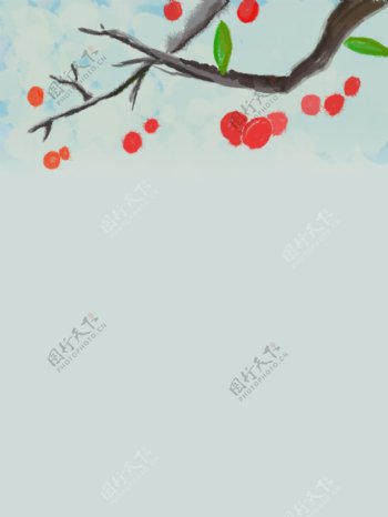 水墨中国风树枝插画背景