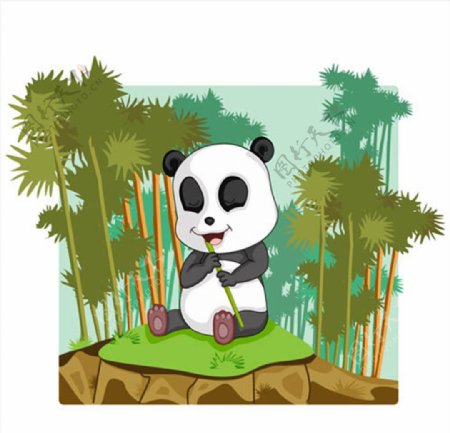 卡通效果的熊猫