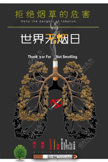 世界无烟日海报设计