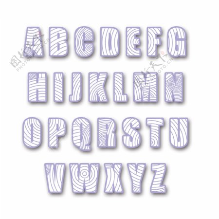 26英文字母可爱斑马纹艺术字