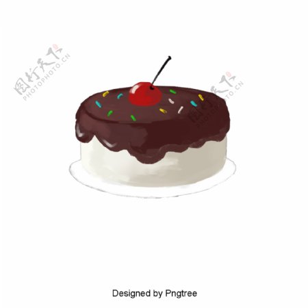 手绘简单蛋糕图案