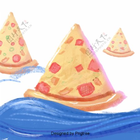 卡通手绘抽象披萨设计
