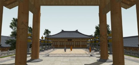 禅宗寺院效果图