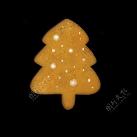 圣诞树姜饼材料和插图