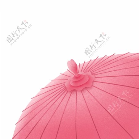粉色花伞图案元素
