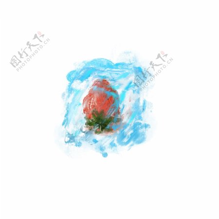 冰冻草莓油画风图片分层