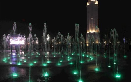 汕头开放广场夜景喷泉
