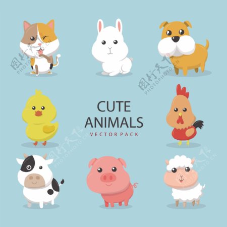 动物卡通造型组合