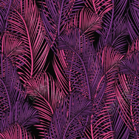 紫红色热带植物家纺图