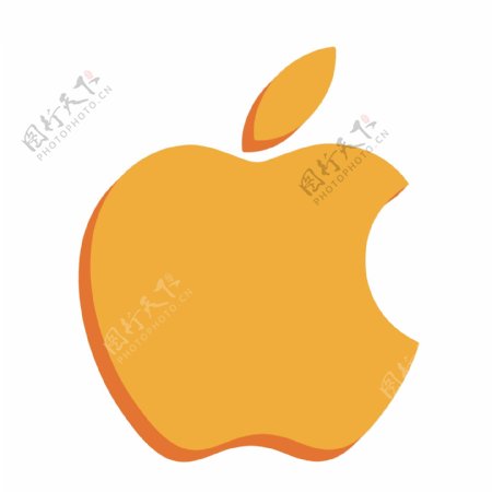 2.5D橙色2.5D苹果LOGO图标