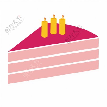 美味的粉色生日蛋糕