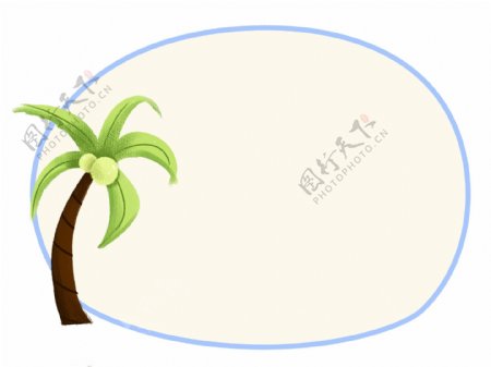 椰树装饰边框插画