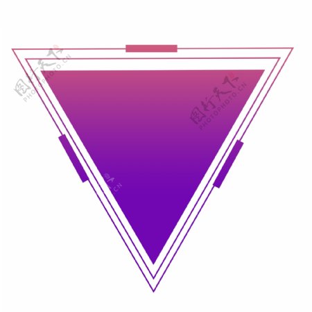 三角形紫色渐变不规则图形免抠图