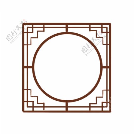 古典中国风红木框元素
