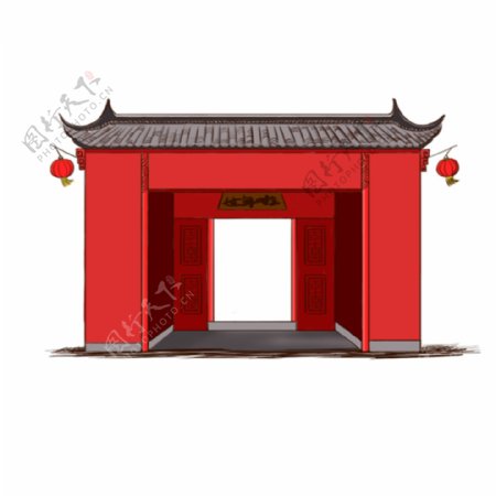 中国风复古建筑古代房子免抠图
