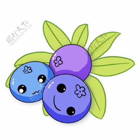 萌翻可爱的三只蓝莓