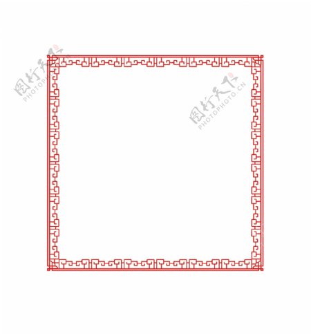 传统中式红色花纹边框