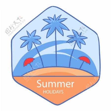 夏季度假标签矢量图