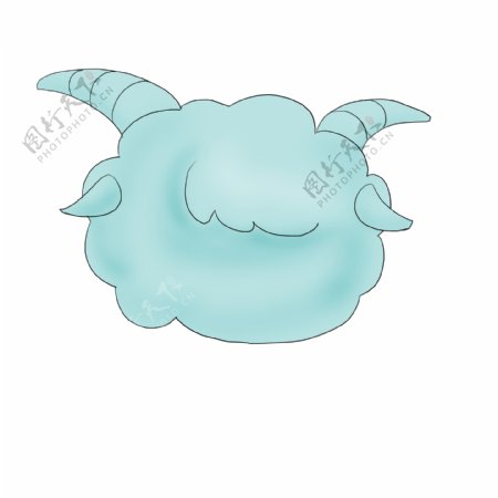 云彩装饰图案羊角云