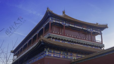 北京天安门故宫城楼皇室居所风景图