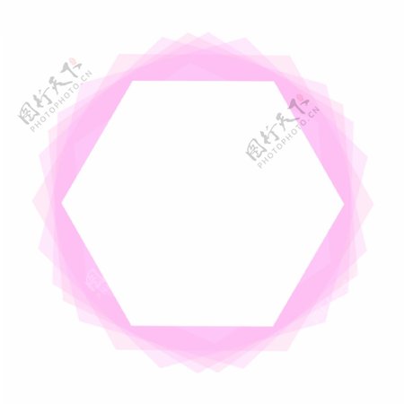 粉色透明渐变六边形标题框