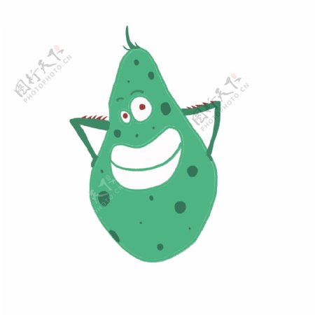 绿色细菌卡通插画