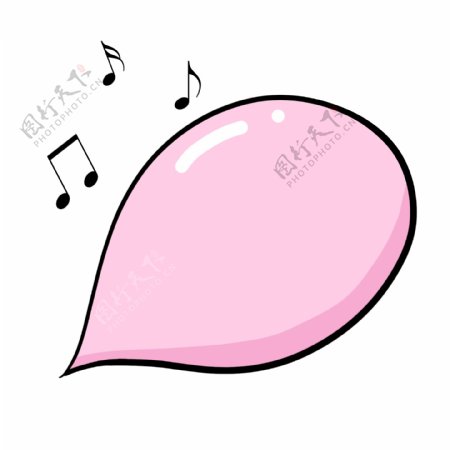 音乐音符粉色气泡对话框下载